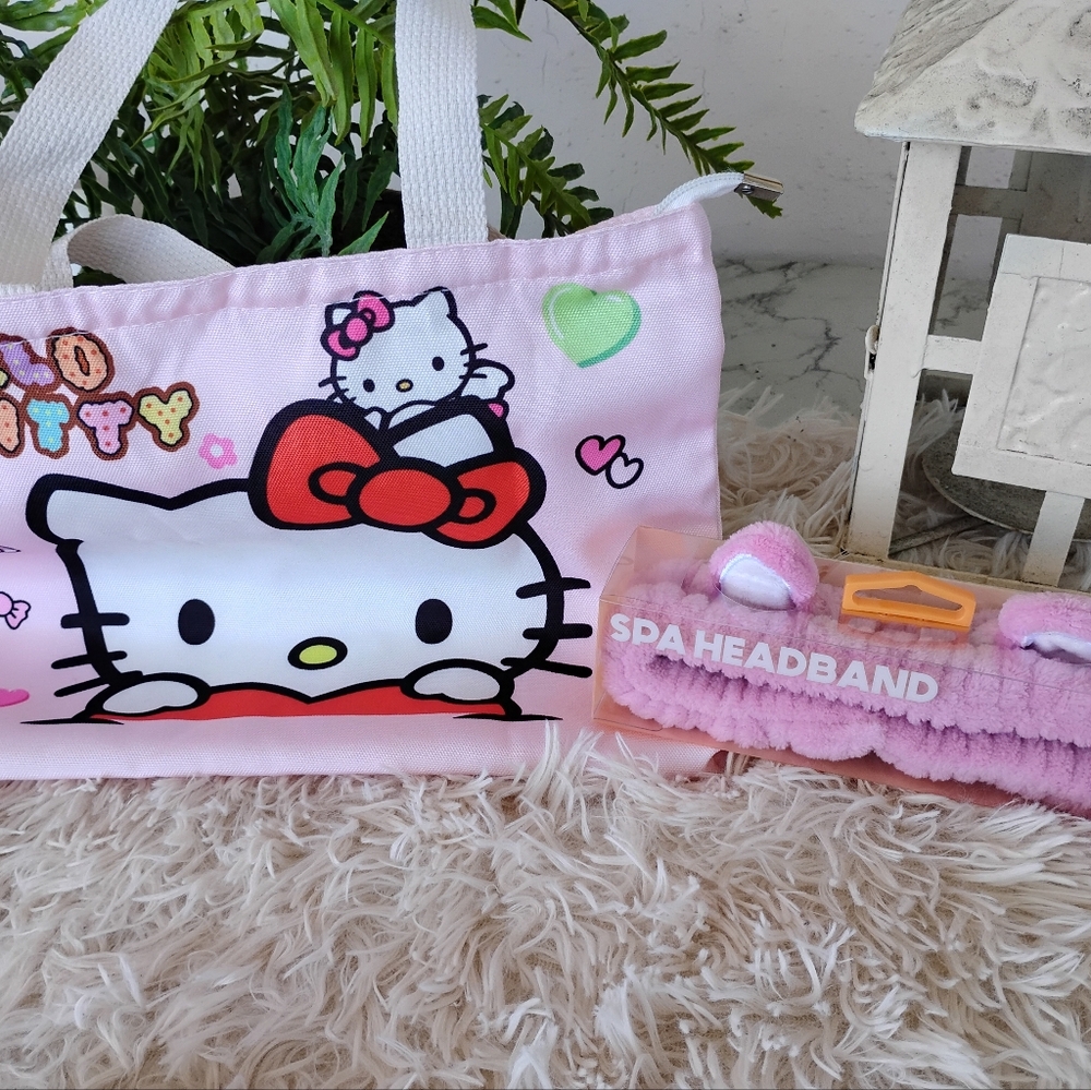 Hello Kitty Pink Tote Bag and Spa Headband Set - Picture 3 of 5